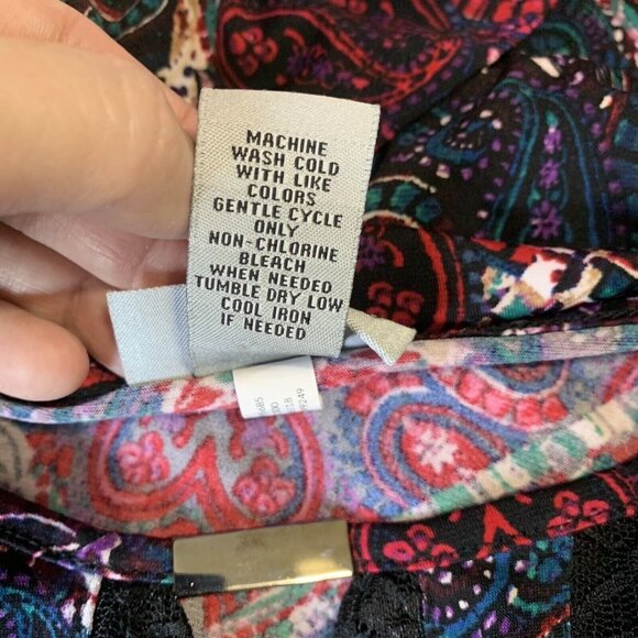 Catherines Patchwork Paisley Top Size 3X 26/28W Lace Middle Panel Whimsigoth - Picture 6 of 8